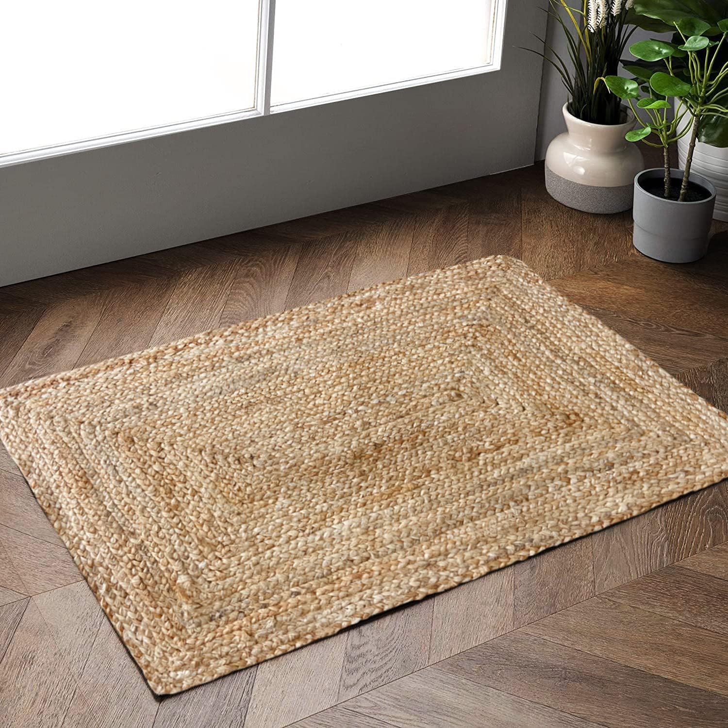 Hausattire Hand Woven Jute Braided Rug 24x36 Inches