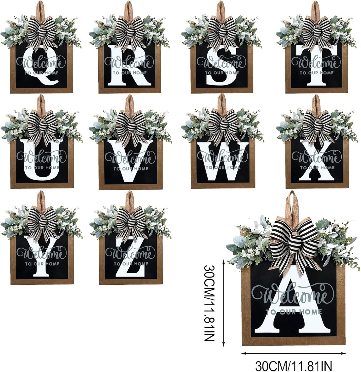 YICORIP Last Name Wreath Front Door Garland