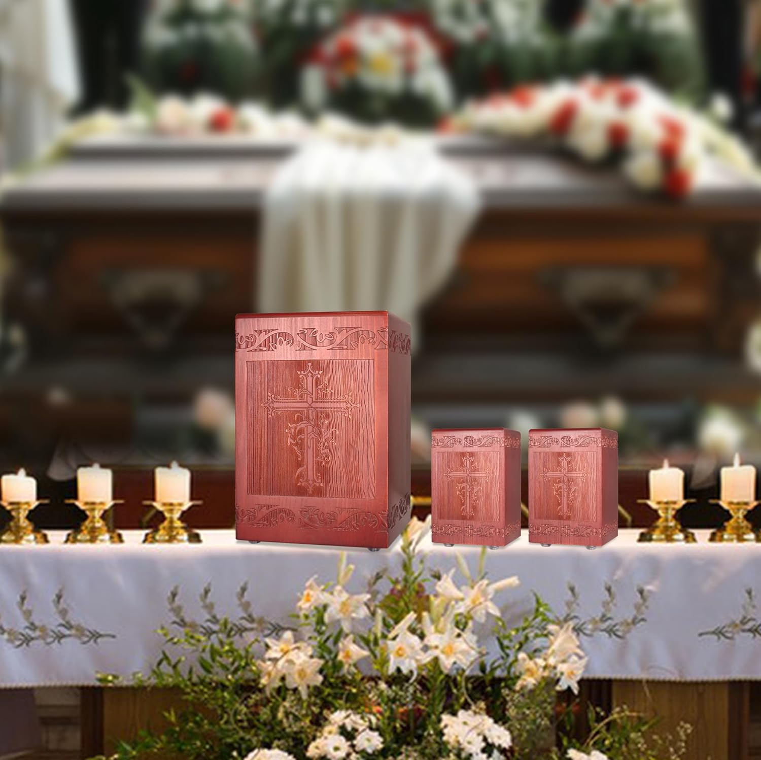 Wooden Cremation Urn for Human Ashes Keepsake