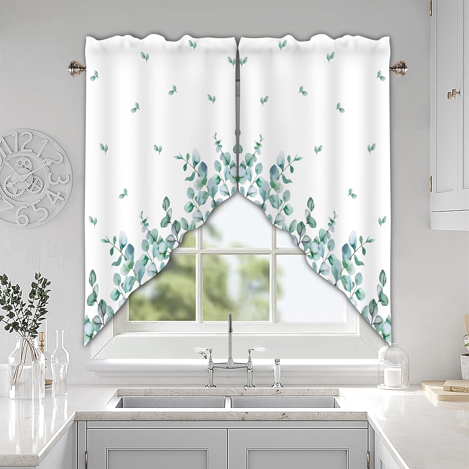Green Leaf Swag Curtain Valance 28x36 inch