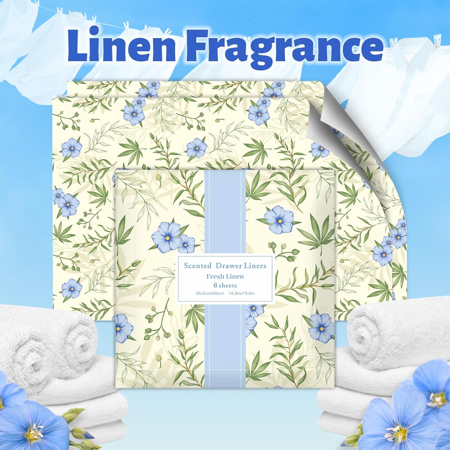 SCENTORINI Scented Drawer Liners 143 x 196 Inch 6 Sheets