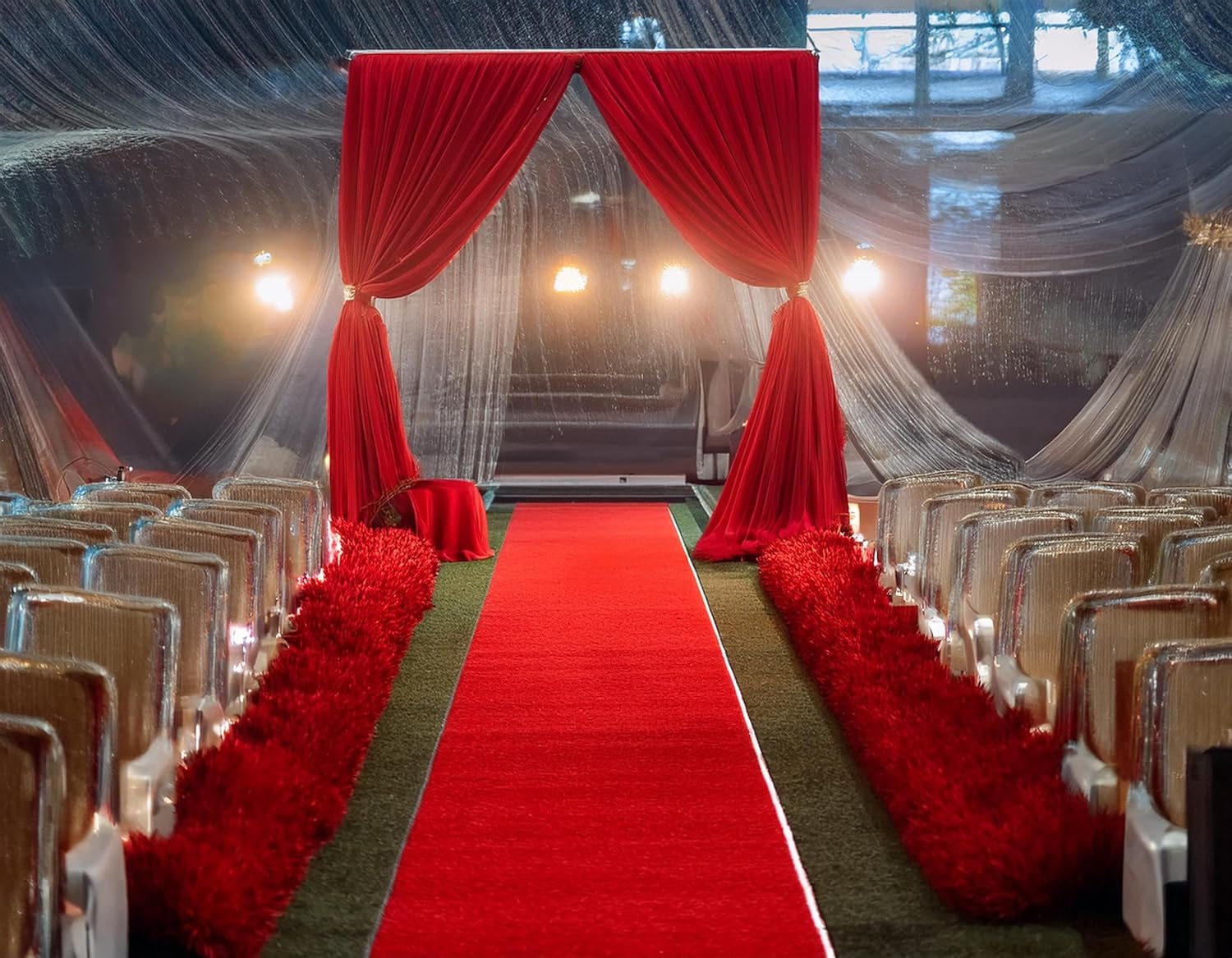 Extra Thick Red Carpet Runner for Party 3x10ft