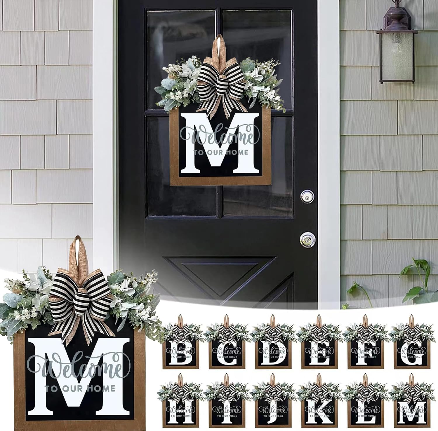 YICORIP Last Name Wreath Front Door Garland