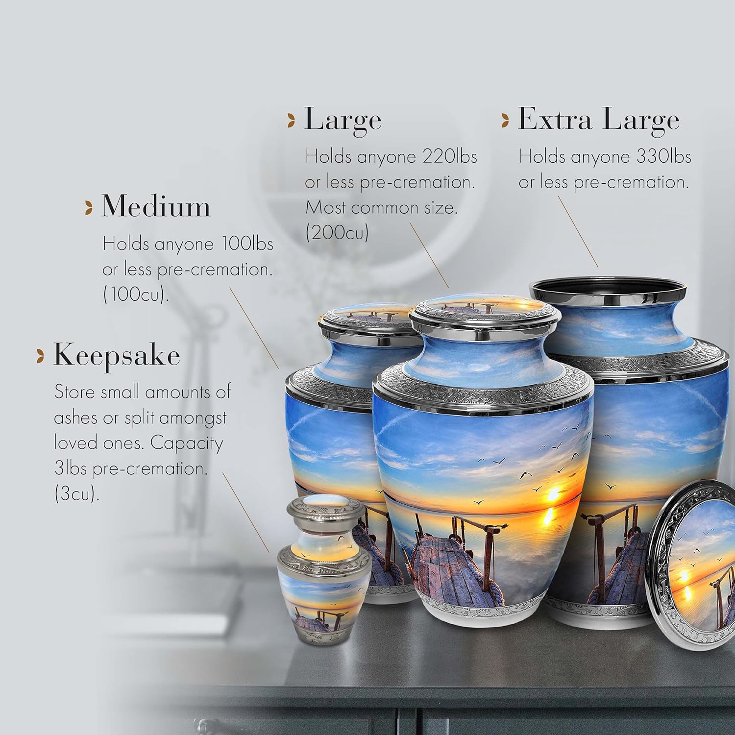 Dock of The Bay Cremation Urn for Ashes Adult Male