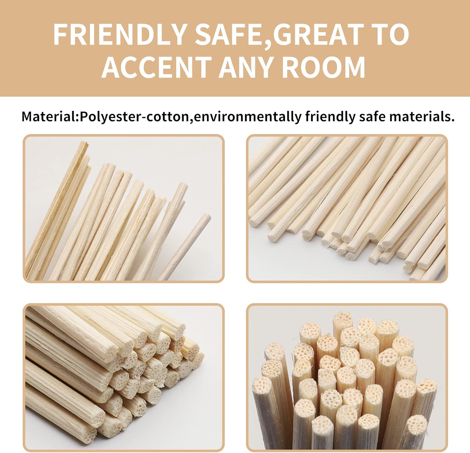 VFULIE 100PCS Reed Diffuser Sticks Natural Rattan