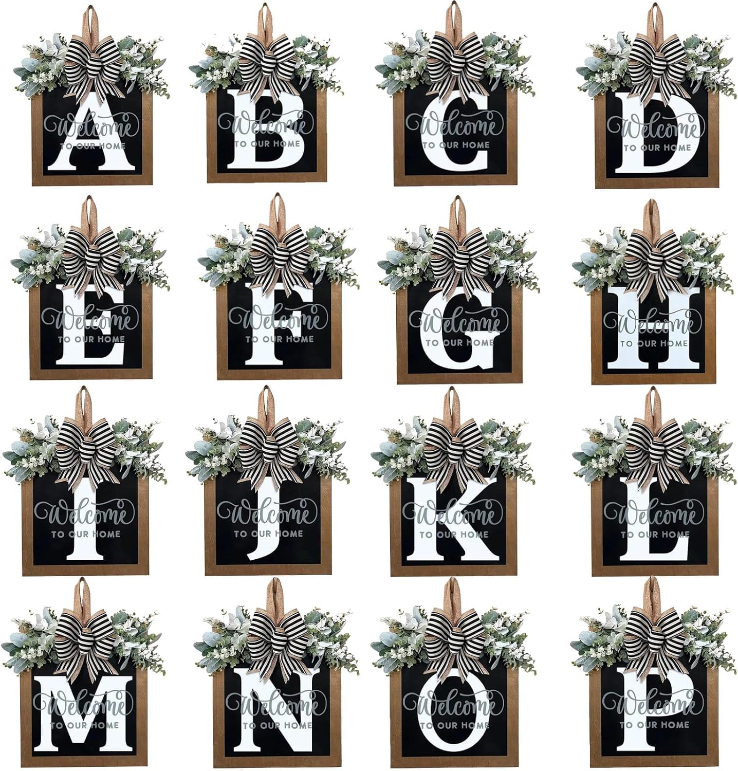 YICORIP Last Name Wreath Front Door Garland
