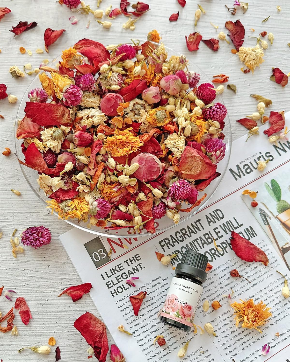 Fall Potpourri Bowl Filler with Rose Scent
