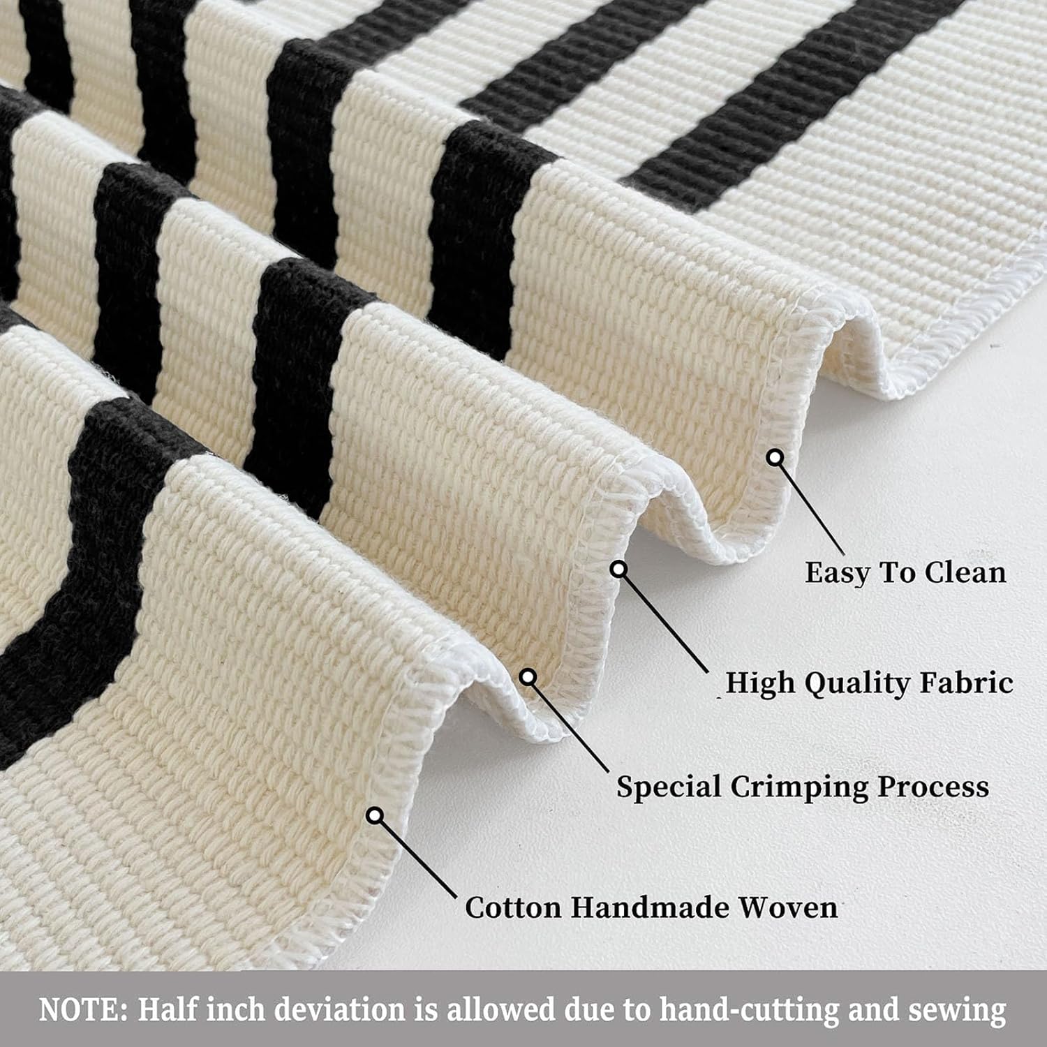 KILOCOCO Beige Striped Front Door Rug 23x36