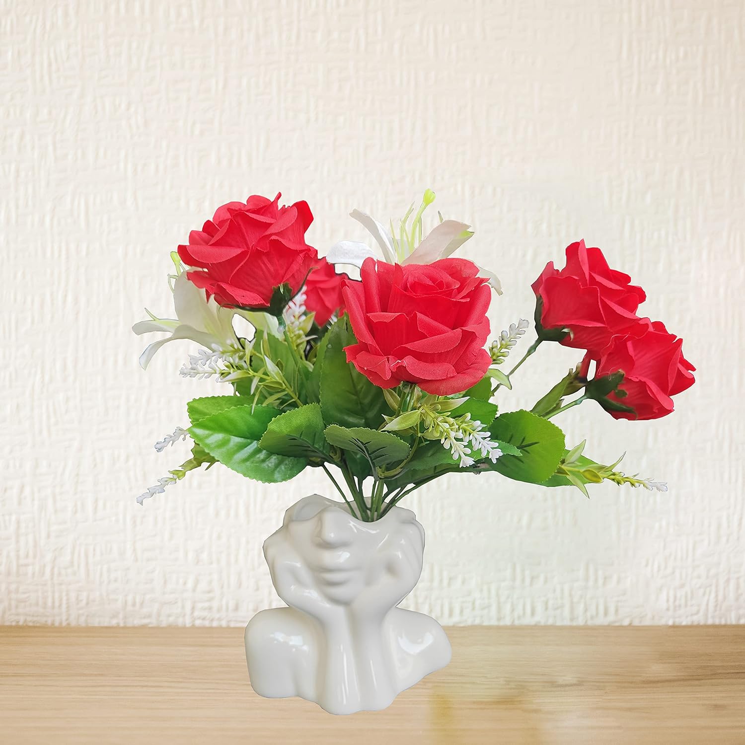 White Face Ceramic Vase for Home Decor