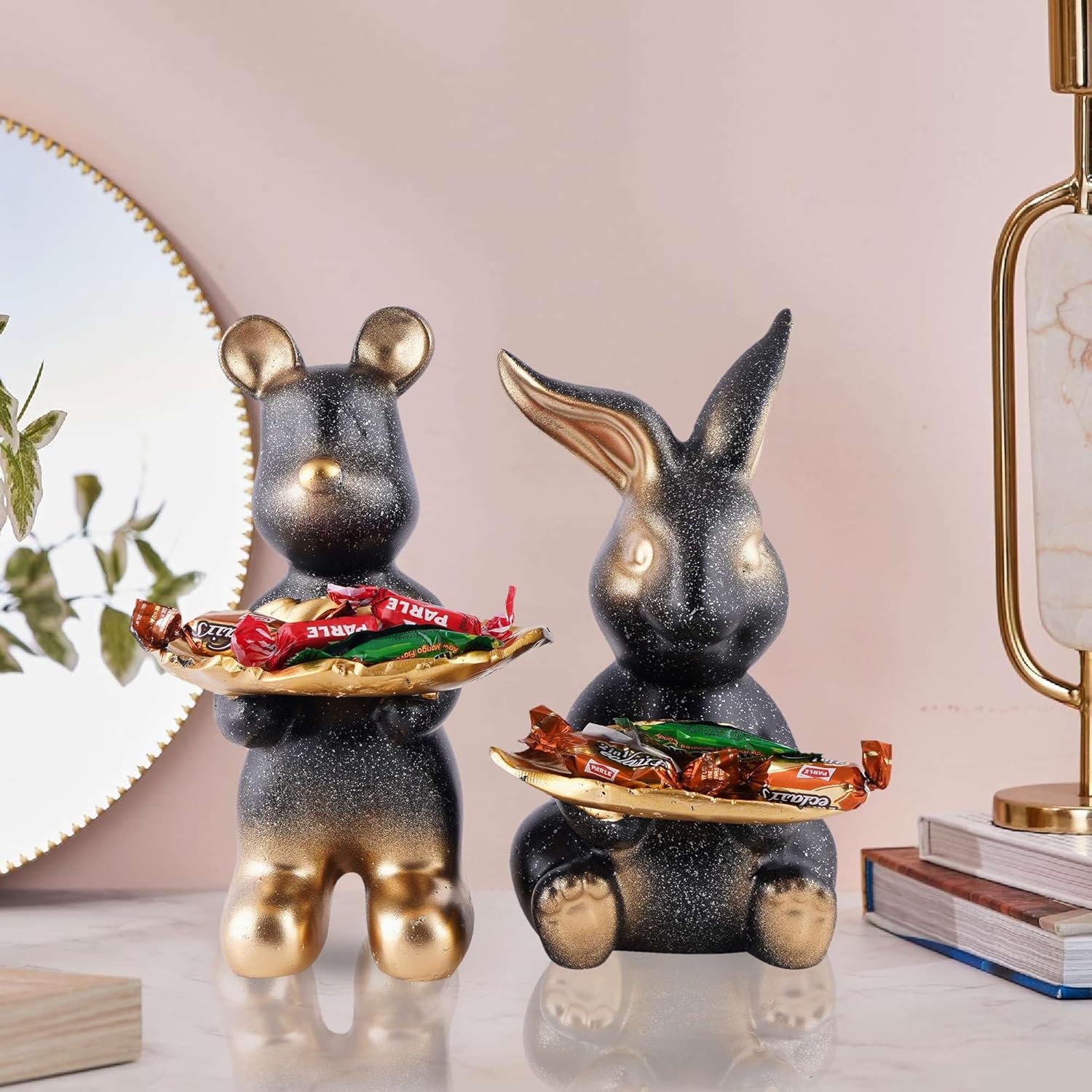 Cool Dog Resin Statue Set of Two Home Decor Showpiece