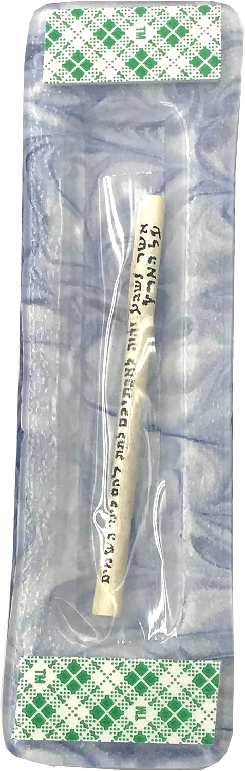 Marbled Blue Art Glass Mezuzah - Handmade in USA