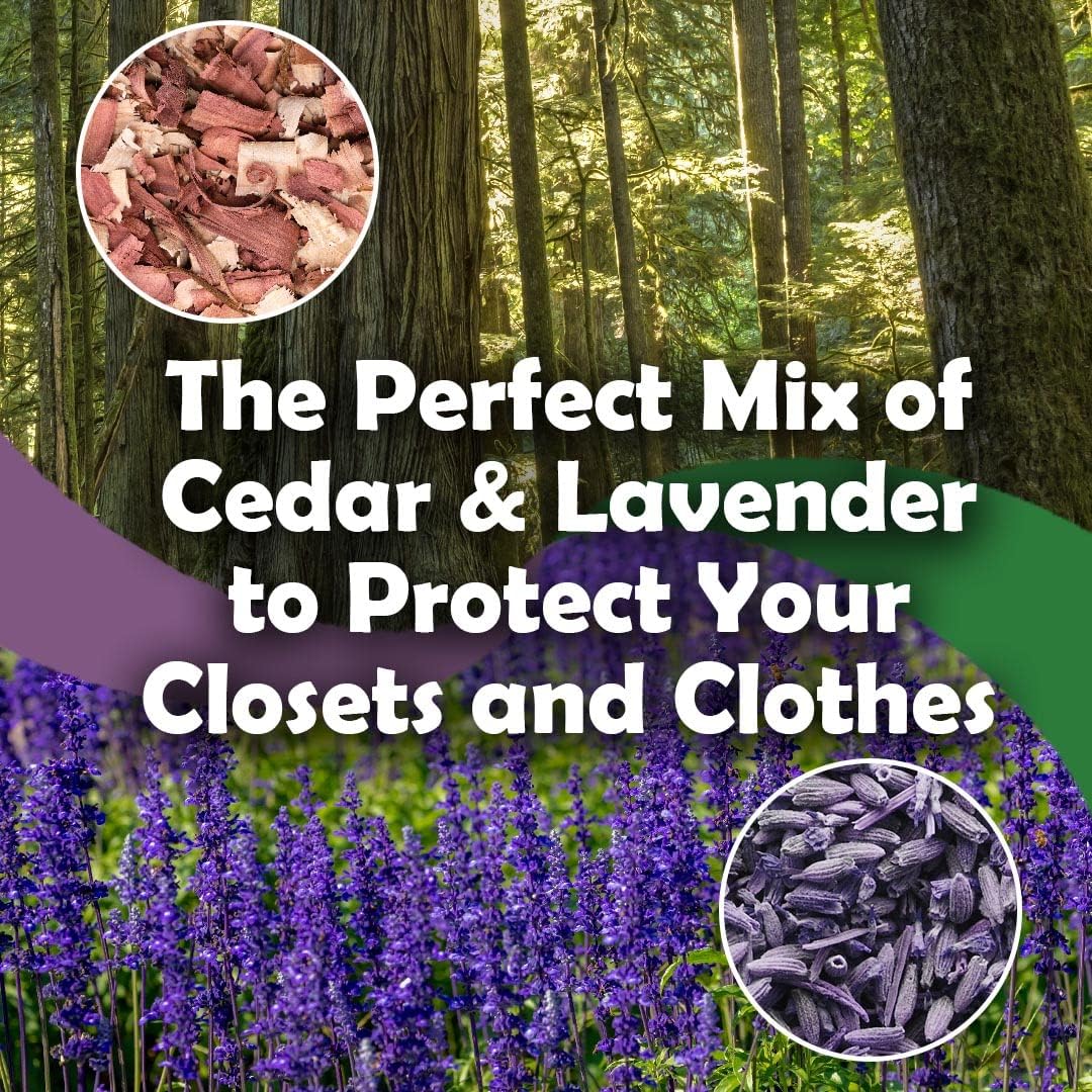 Cedar Chips and Lavender Sachets 20 Pack - Natural Home Fragrance