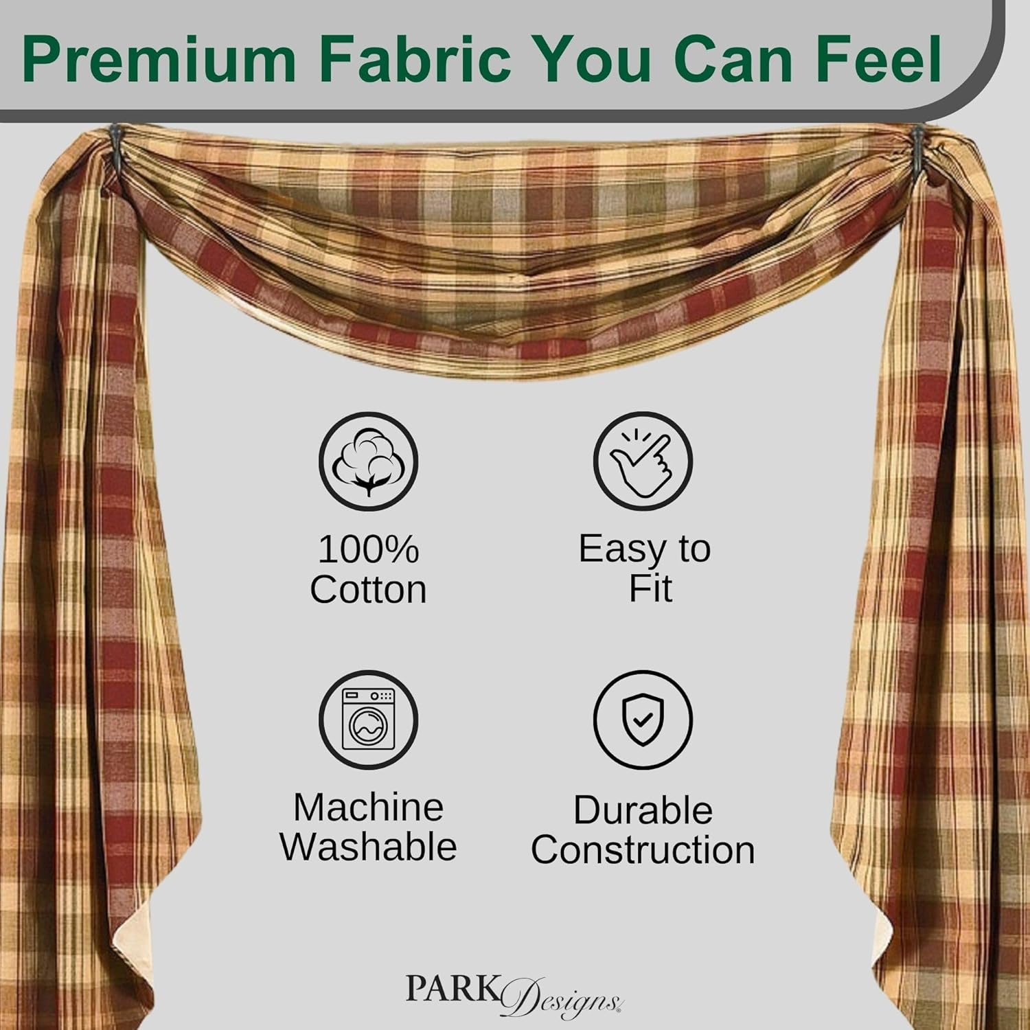 Park Designs Saffron Fishtail Swag Curtain