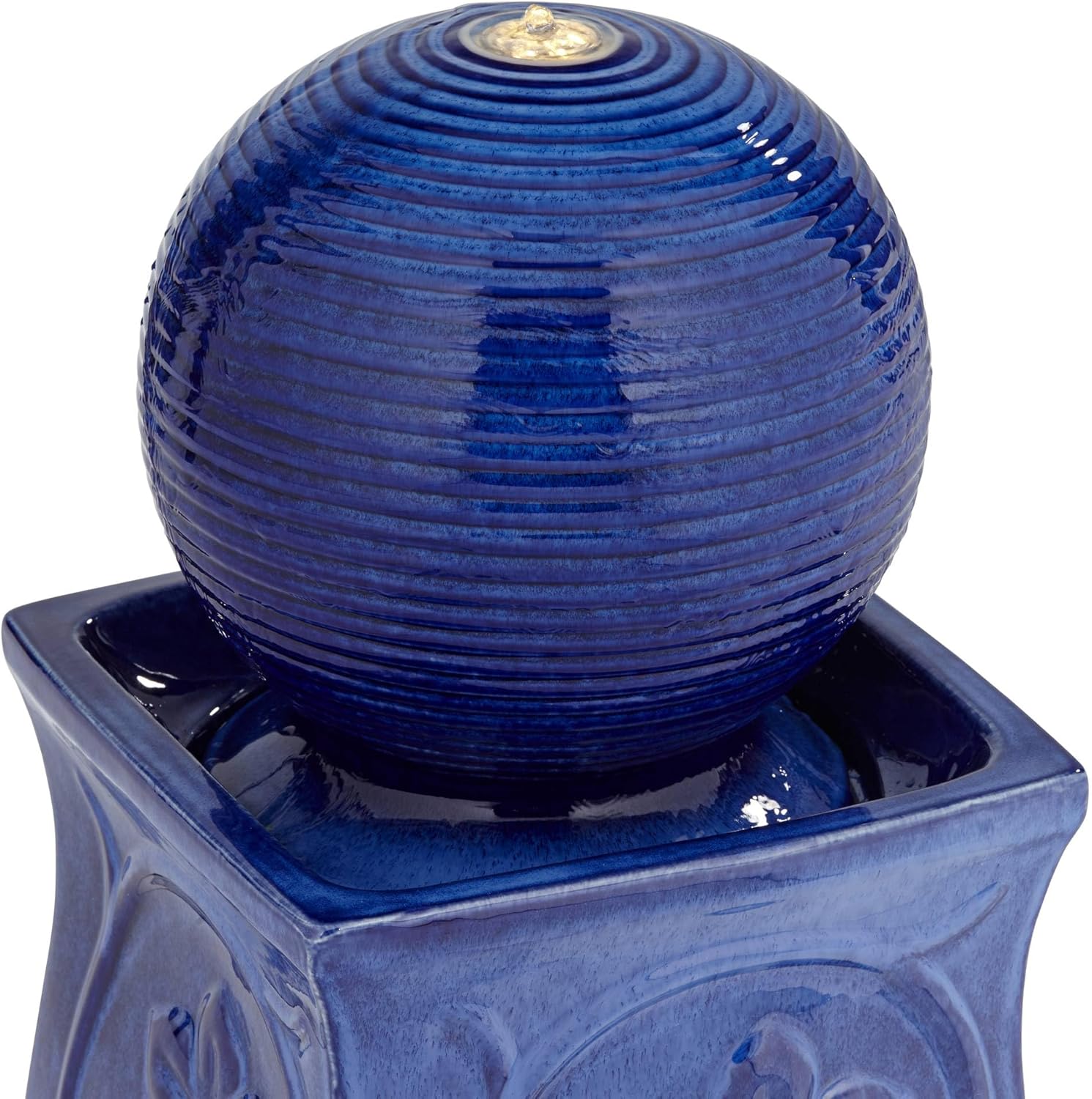 John Timberland Periwinkle Floor Fountain with LED Light