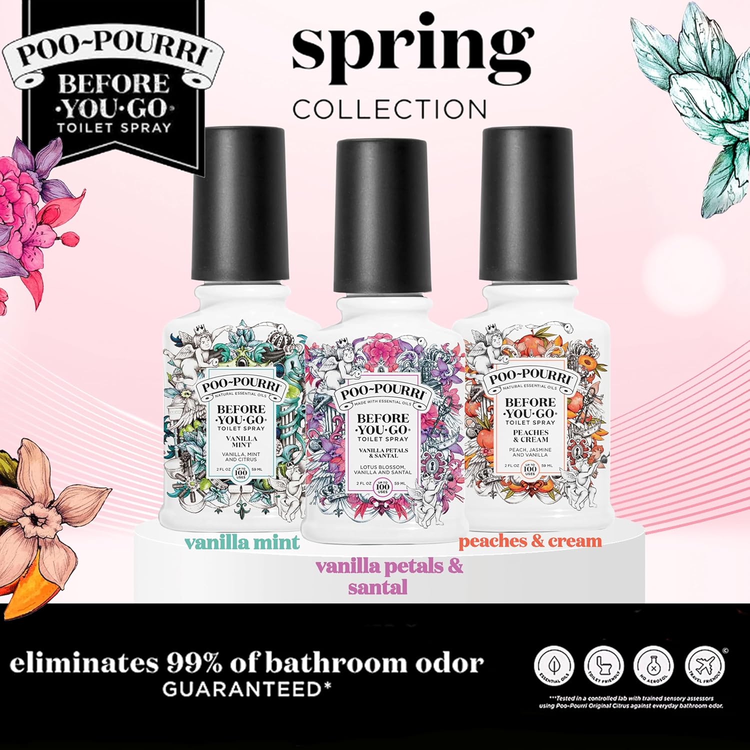 Poo-Pourri Toilet Spray Set 3 Bottles 2 Ounces