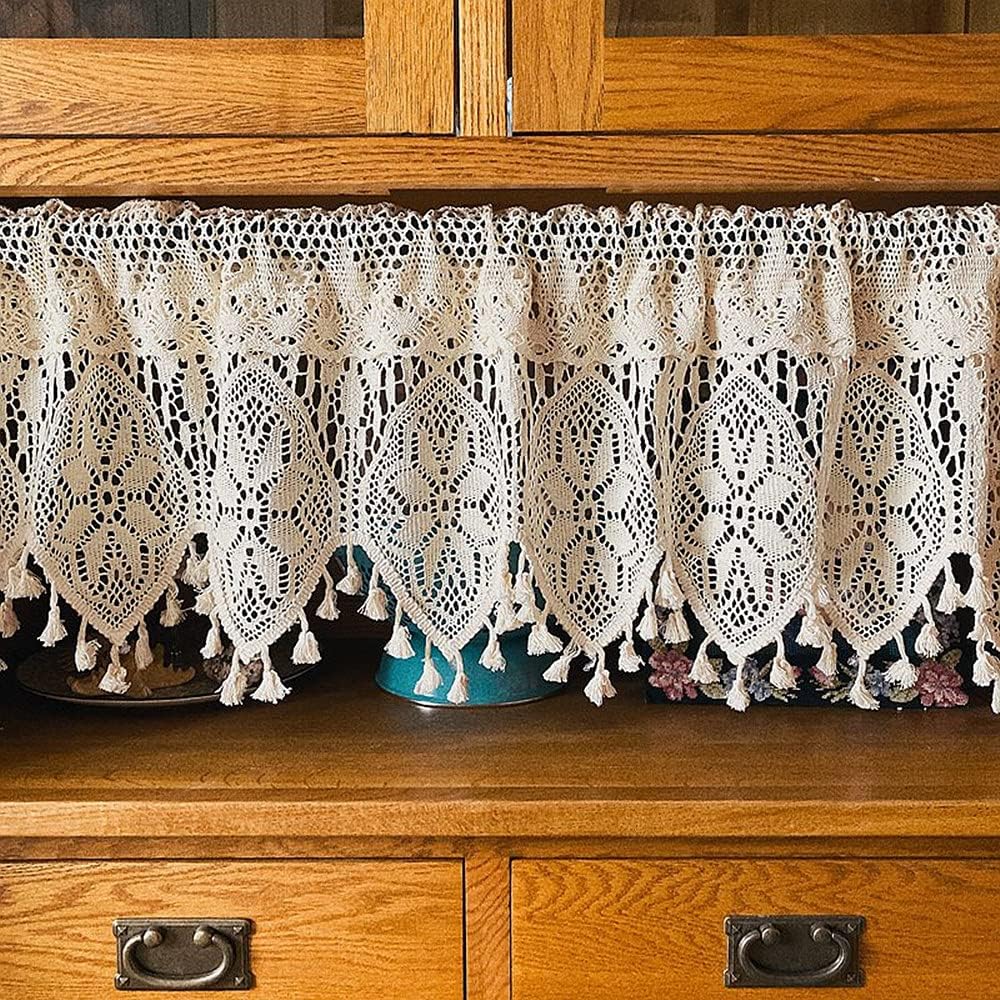 Retro Crochet Valance for Kitchen Window 1 Panel
