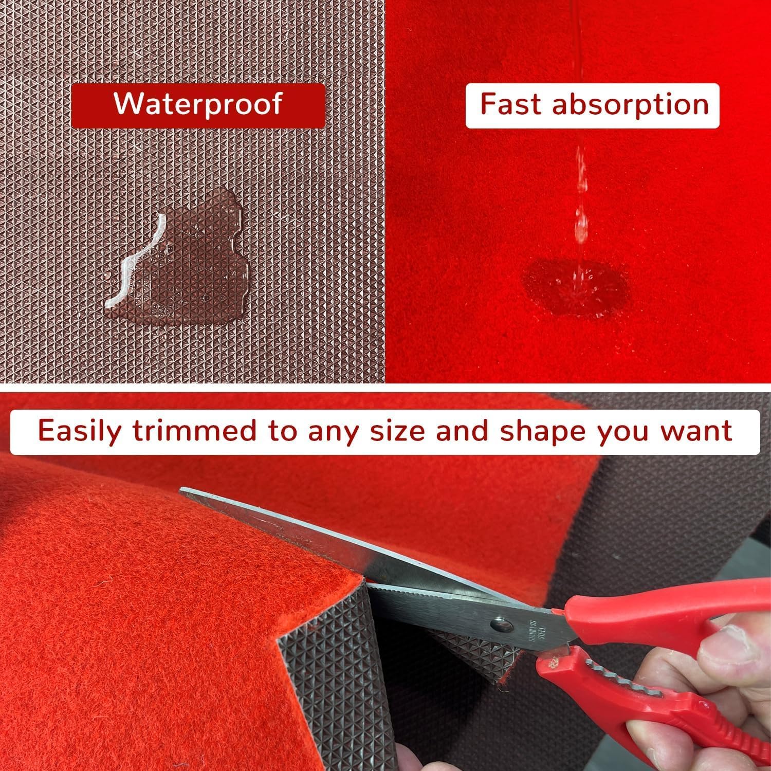 Extra Thick Red Carpet Runner for Party 3x10ft