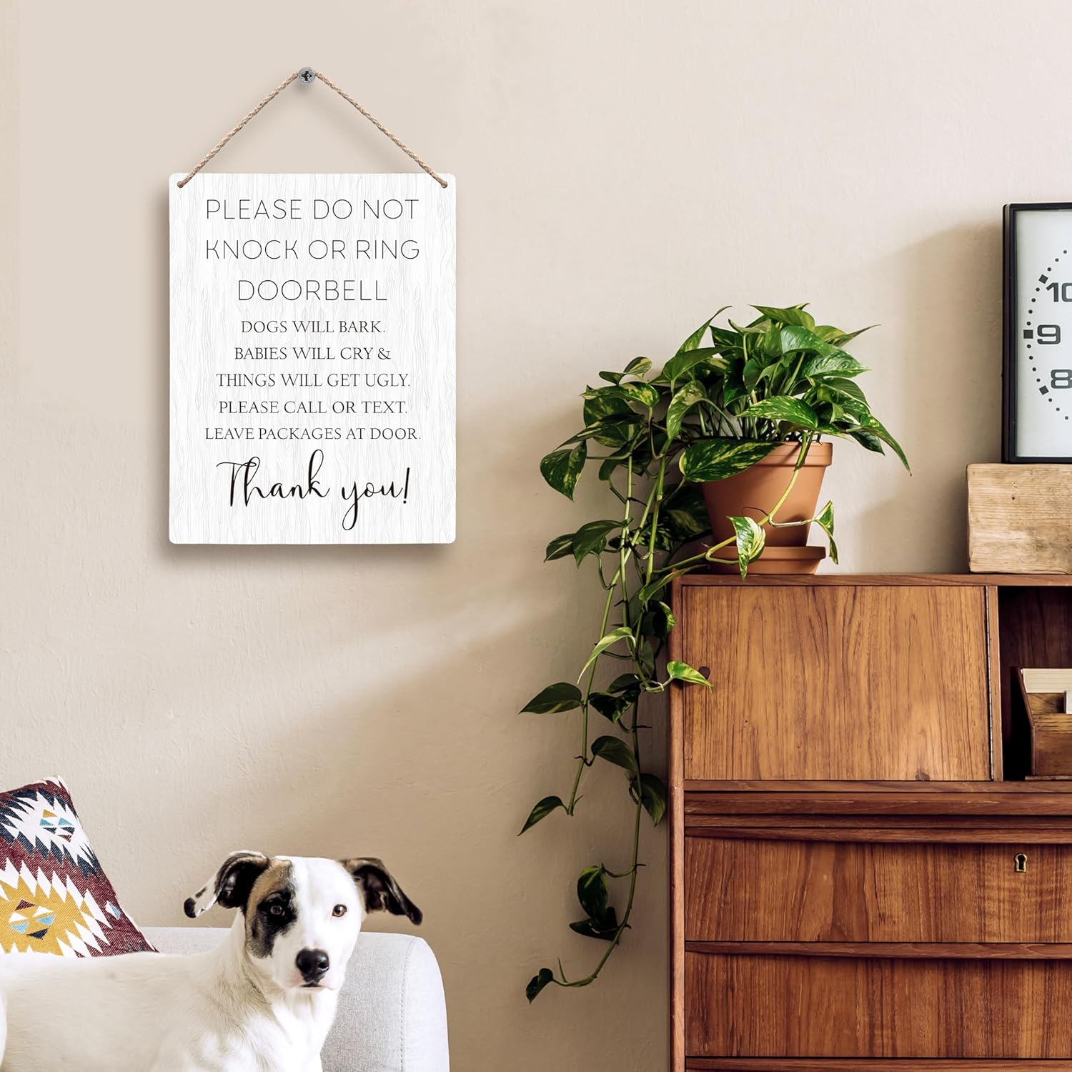 Please Do Not Knock or Ring Doorbell Wooden Sign 8x10