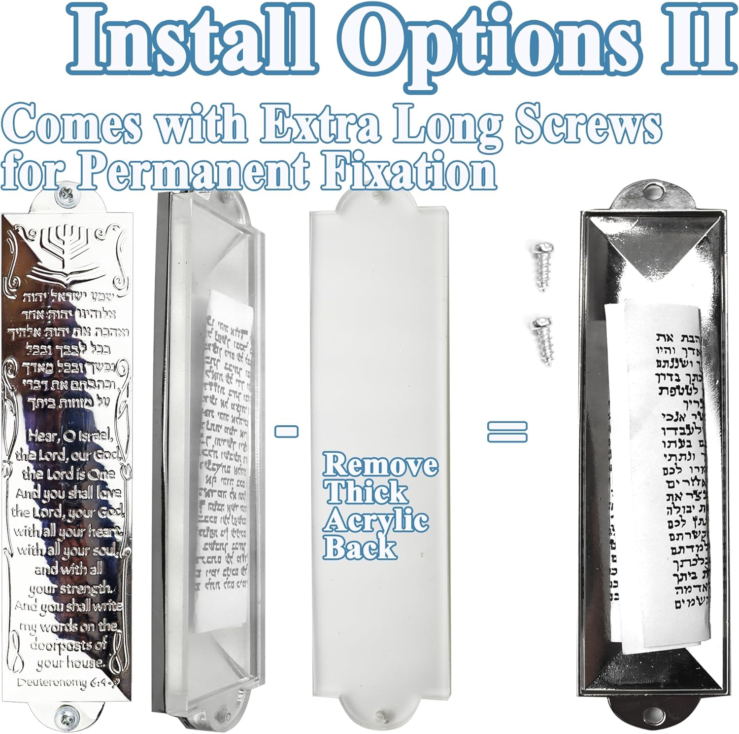 Zivosely Adhesive Mezuzah with Scroll for Door Frame