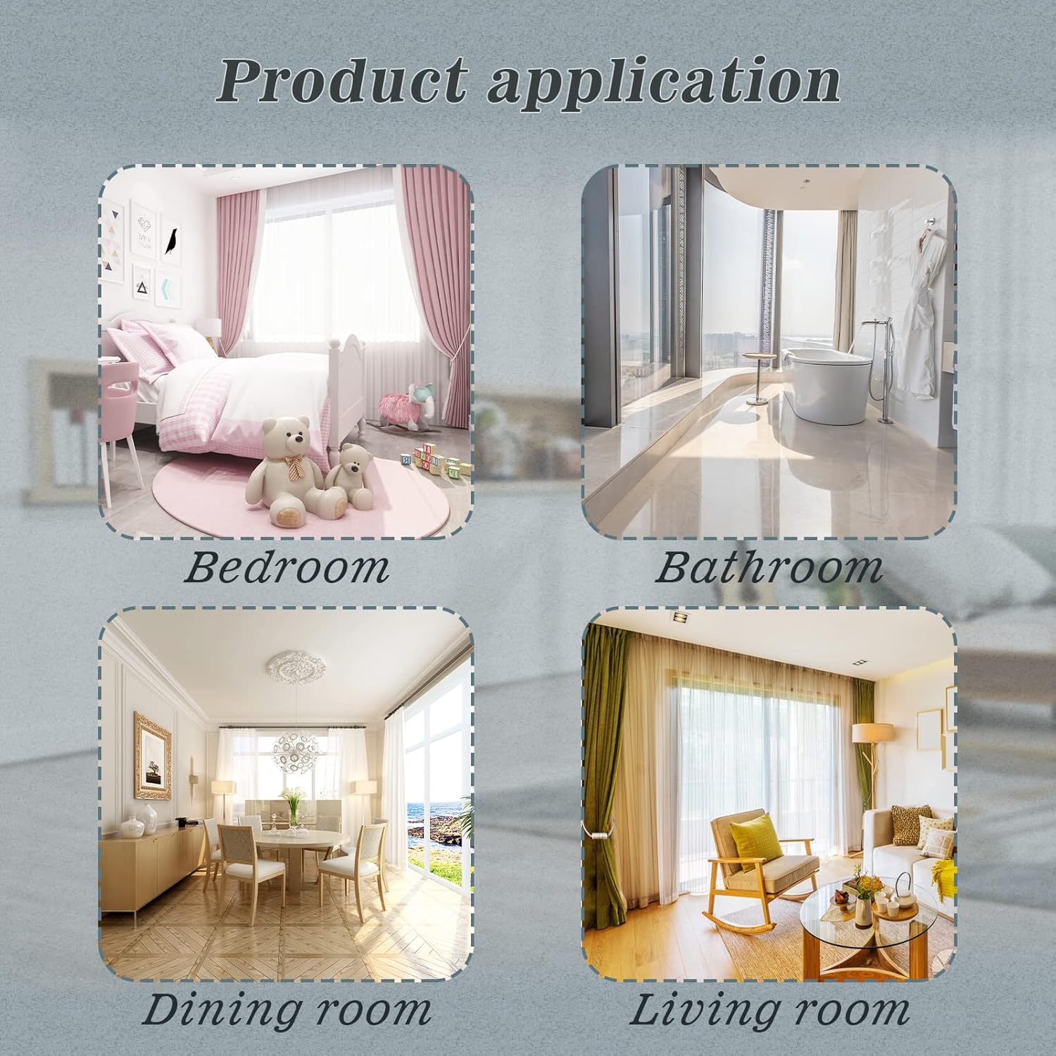 Hion Magnetic Curtain Holdbacks Grey 4 Pack