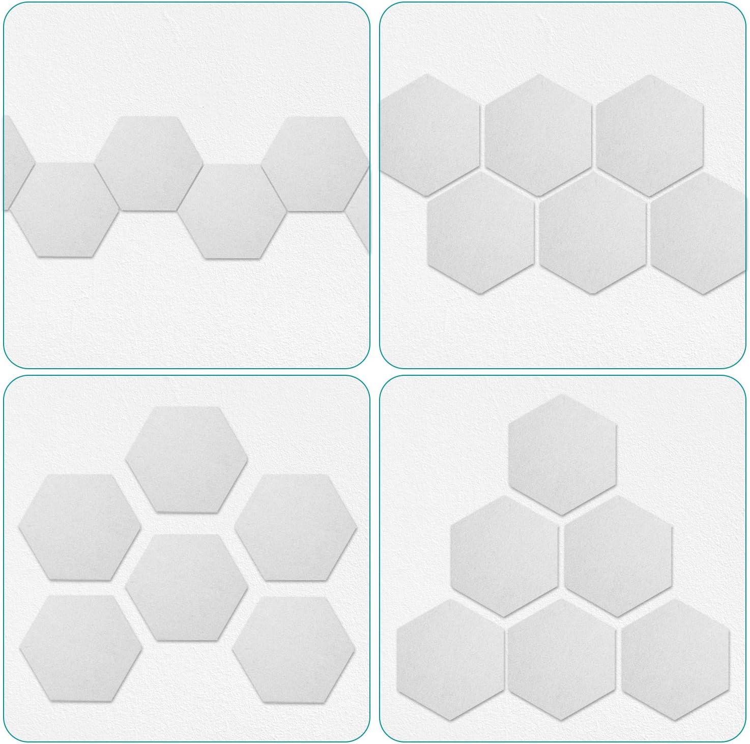 Navaris Hex Felt Bulletin Board Set of 6