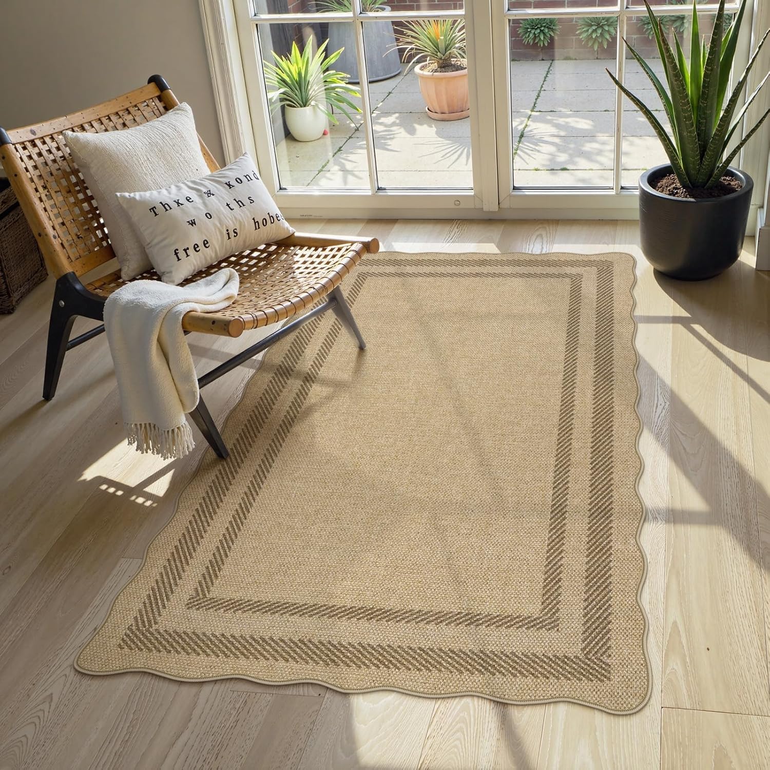 Livebox Wave Scalloped Jute Style Rug