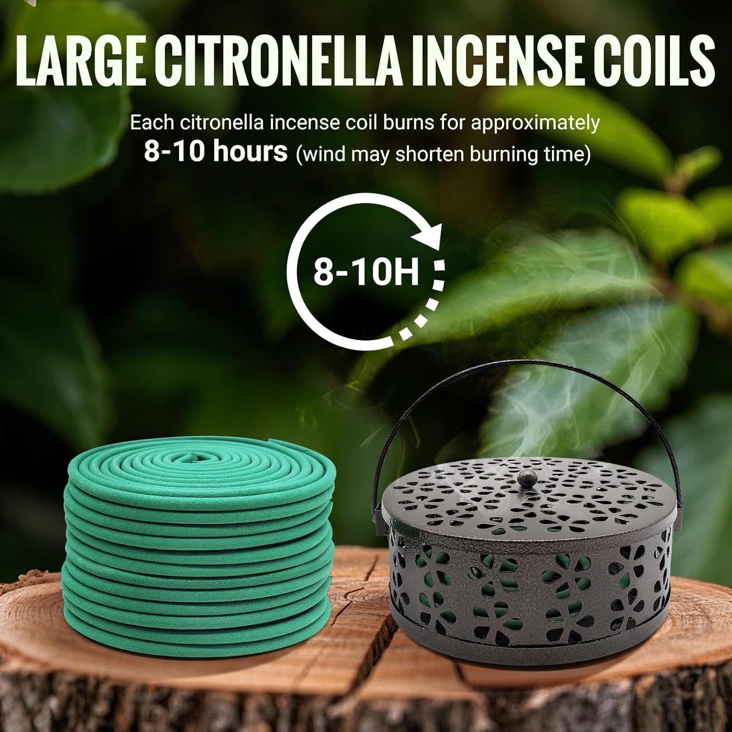 GVOPGIDES Large Citronella Incense Coils and Holder