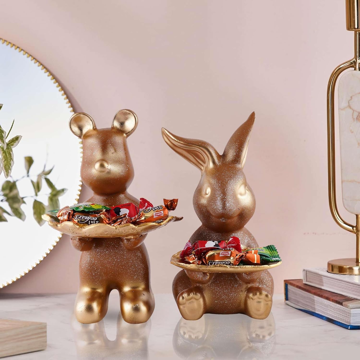 Cool Dog Resin Sculpture Set of Two Table Decor
