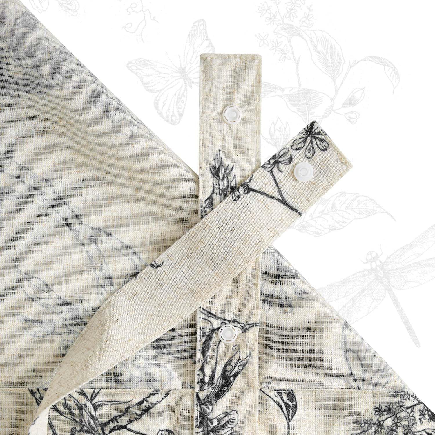 Lazzzy Floral Linen Valance for Kitchen Window