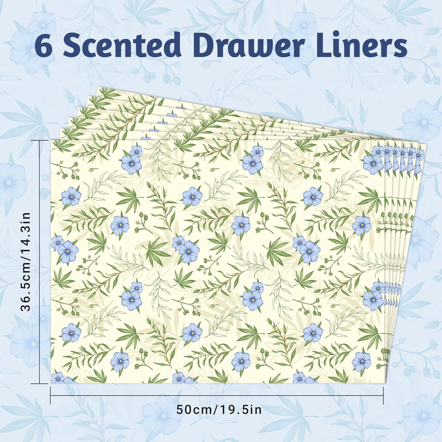 SCENTORINI Scented Drawer Liners 143 x 196 Inch 6 Sheets