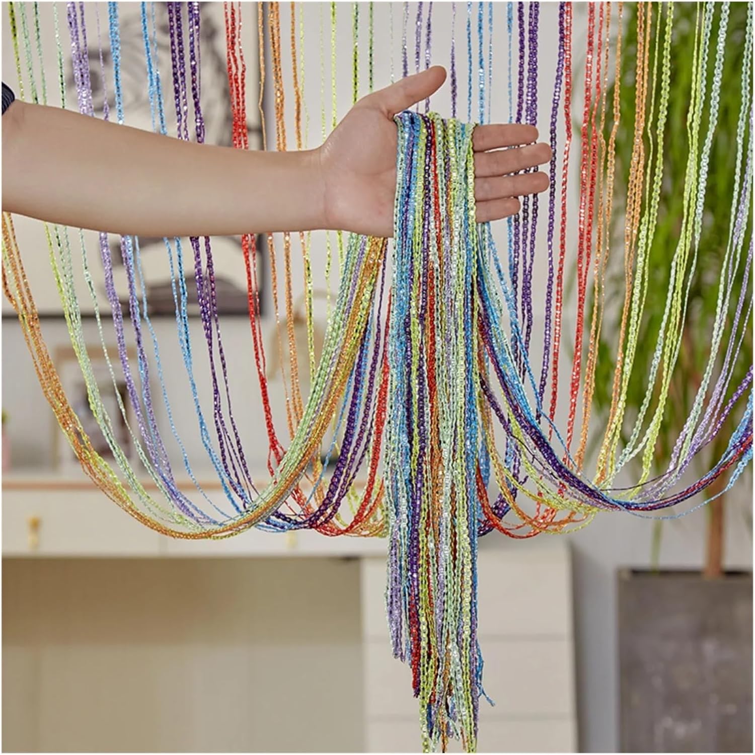 Doorway Curtain Door String Curtain with Tassels