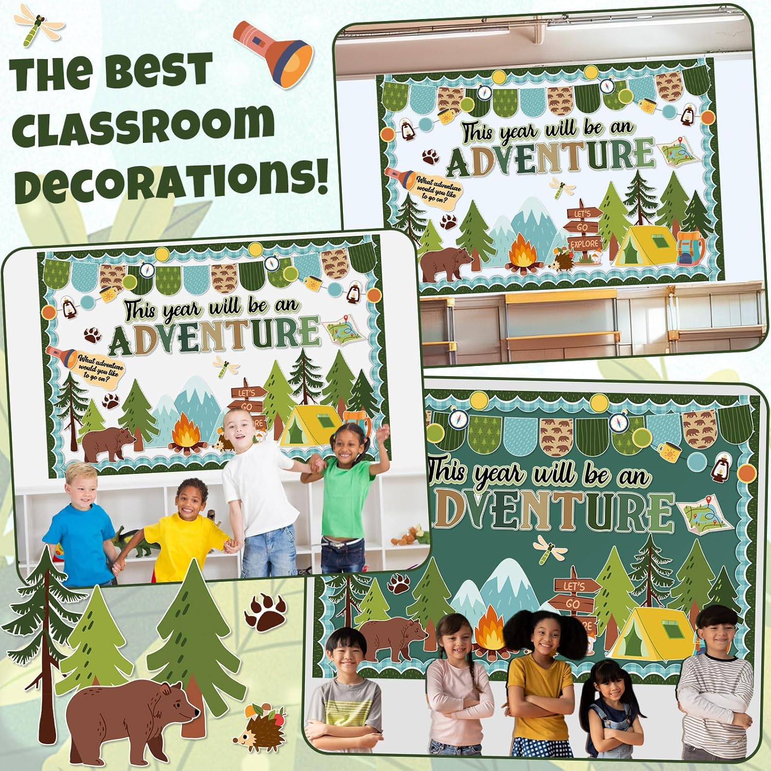 Funrous Camping Bulletin Board Set for Classroom Decorations