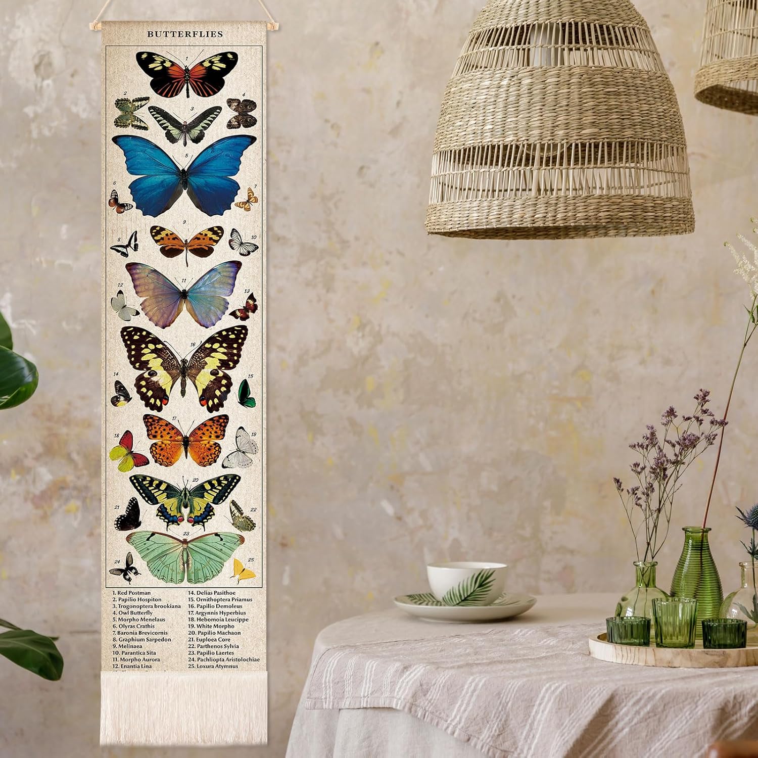 Geetery Vintage Butterfly Vertical Wall Art