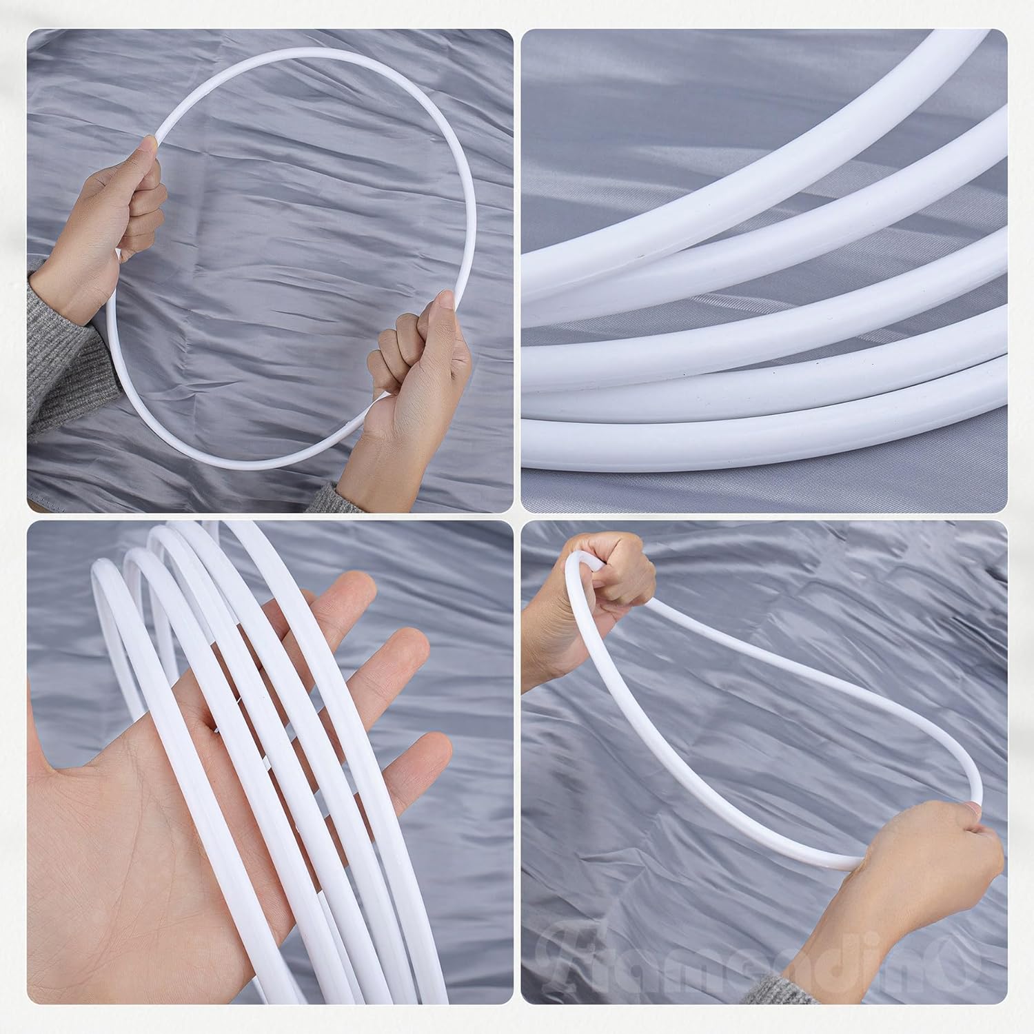 6 Pack White Plastic Dream Catcher Hoops 118 Inch