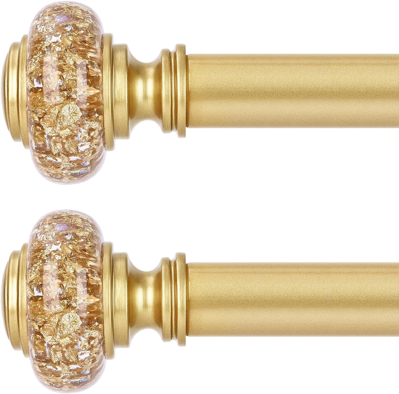 2 Pack Gold Curtain Rods for Windows 48-84 Inch Farmhouse Style