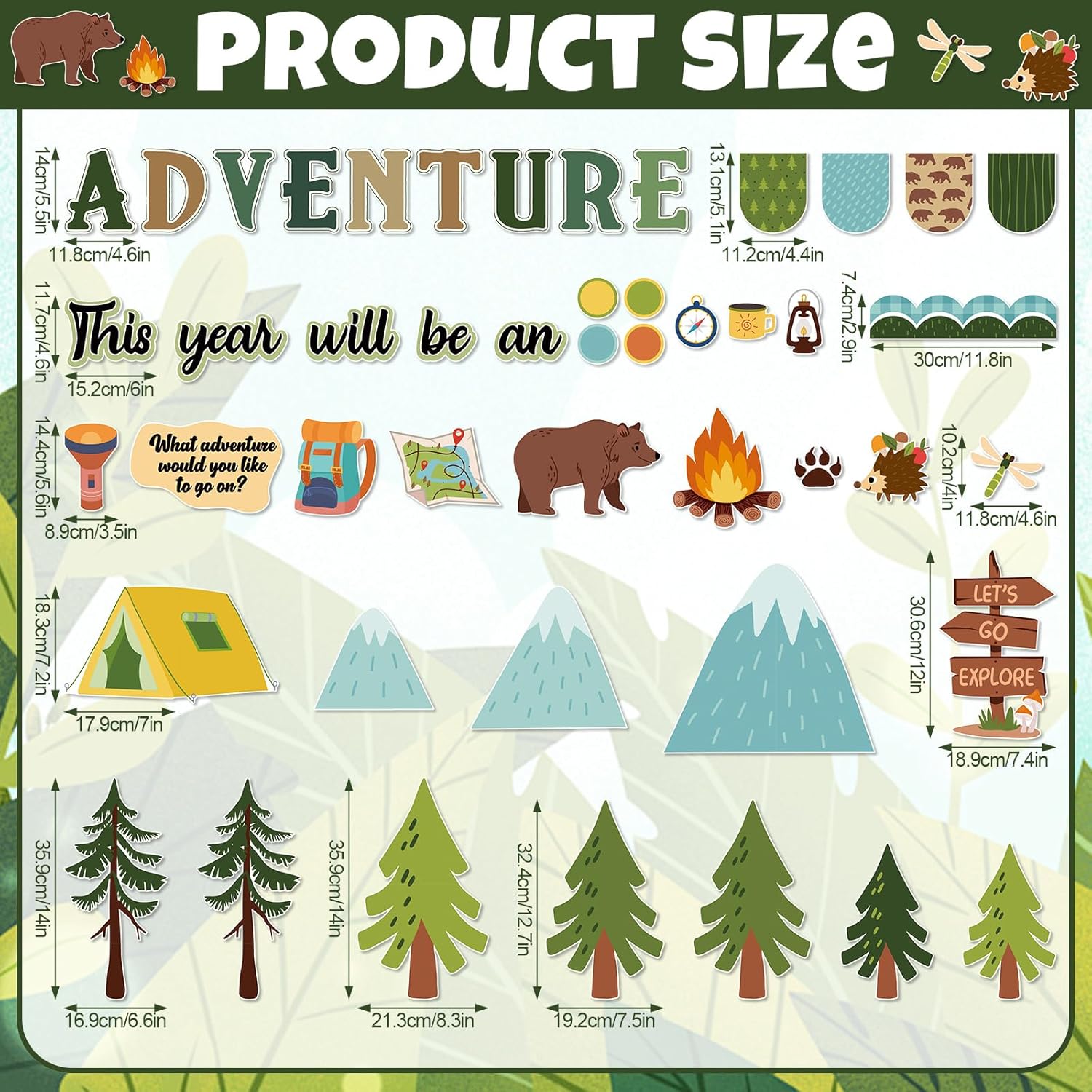 Funrous Camping Bulletin Board Set for Classroom Decorations