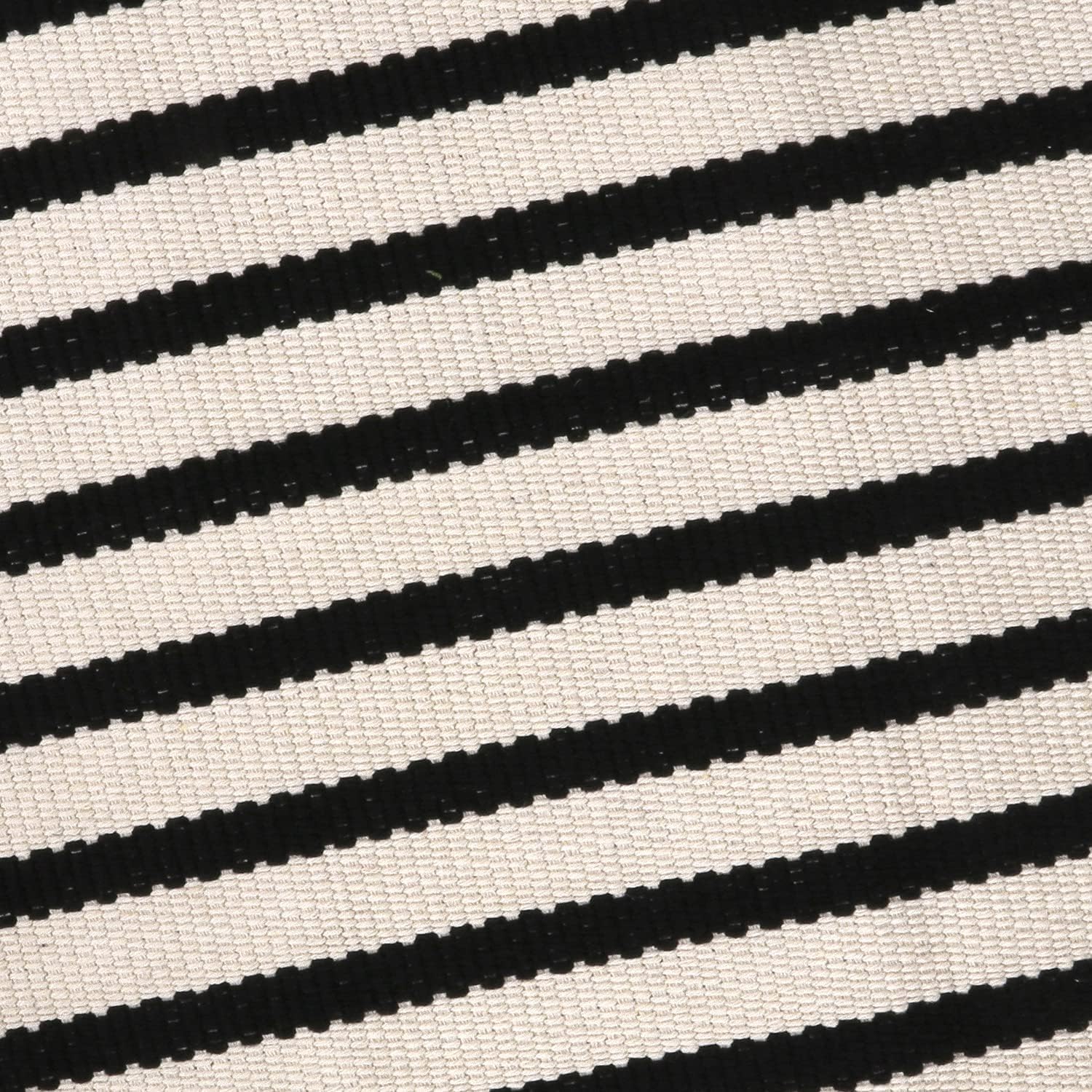 LEEVAN Black and White Striped Outdoor Rug 24x51
