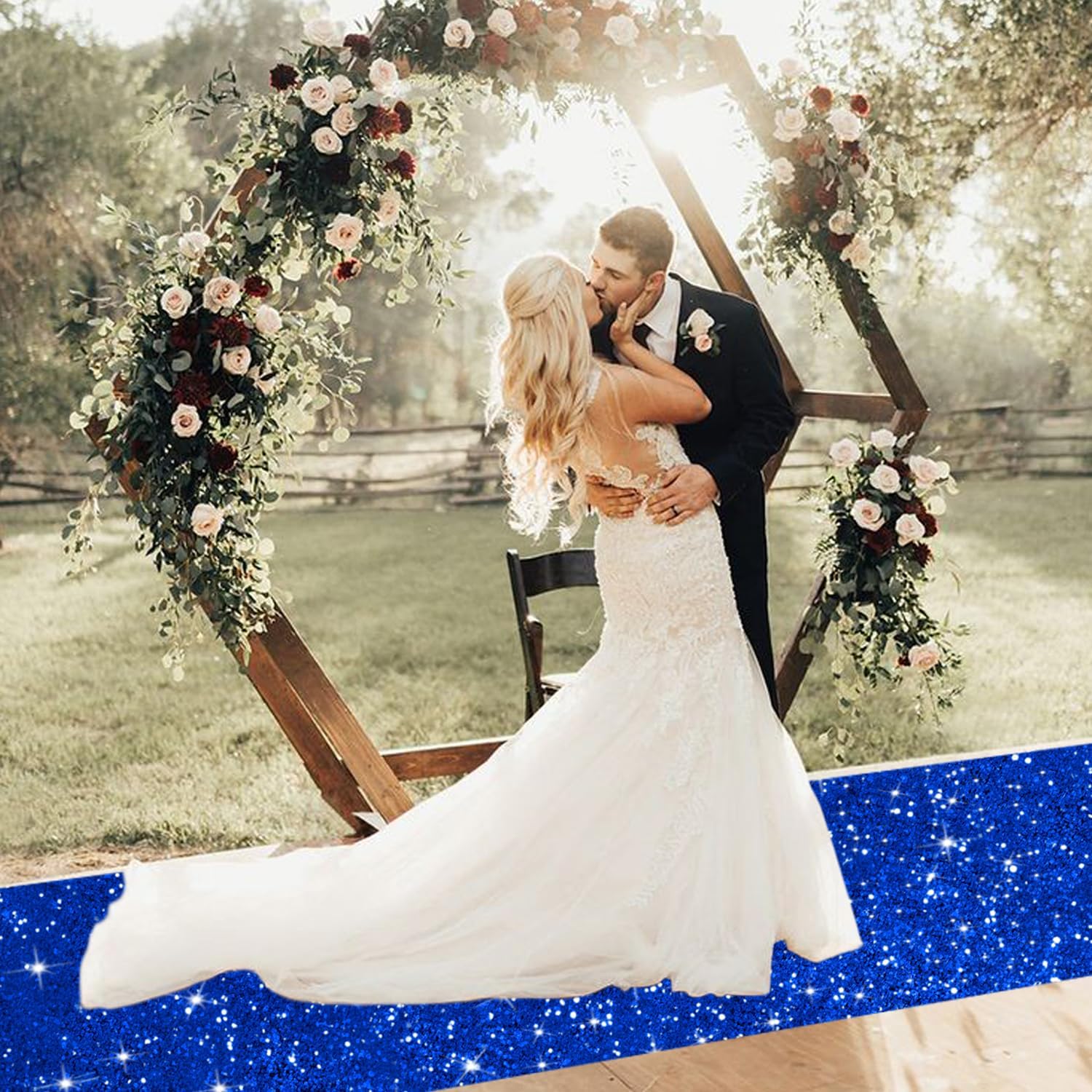 Royal Blue Sequins Aisle Runner 2FTx15FT Carpet for Wedding Parties