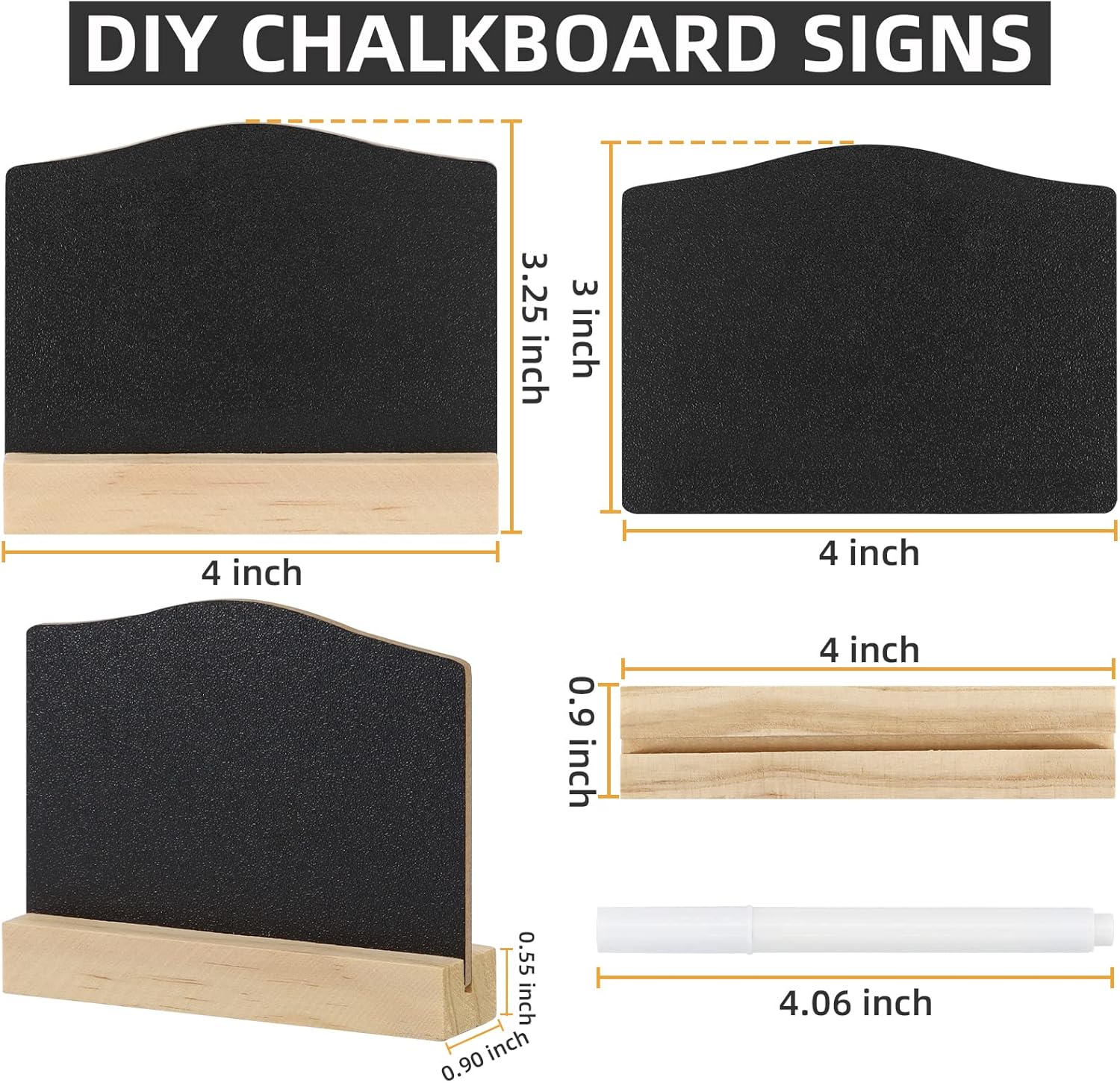 ALOTCHE Mini Chalkboard Signs Set with Stand 16 Pack