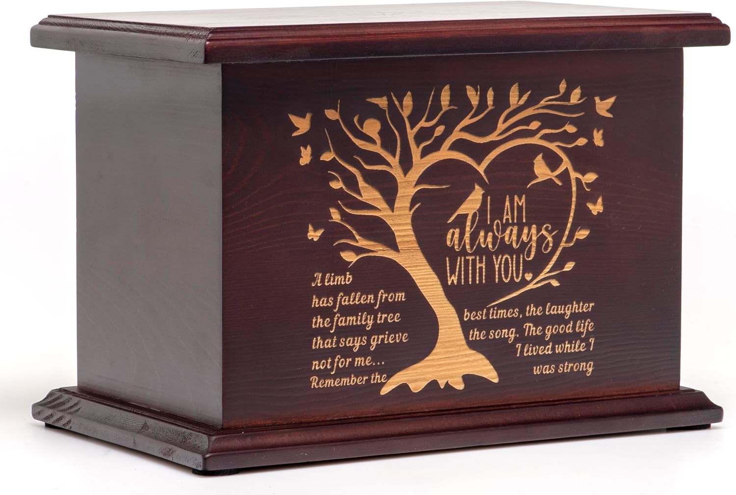Cremation Urns For Human Ashes - Wooden Urns L-Tree Style