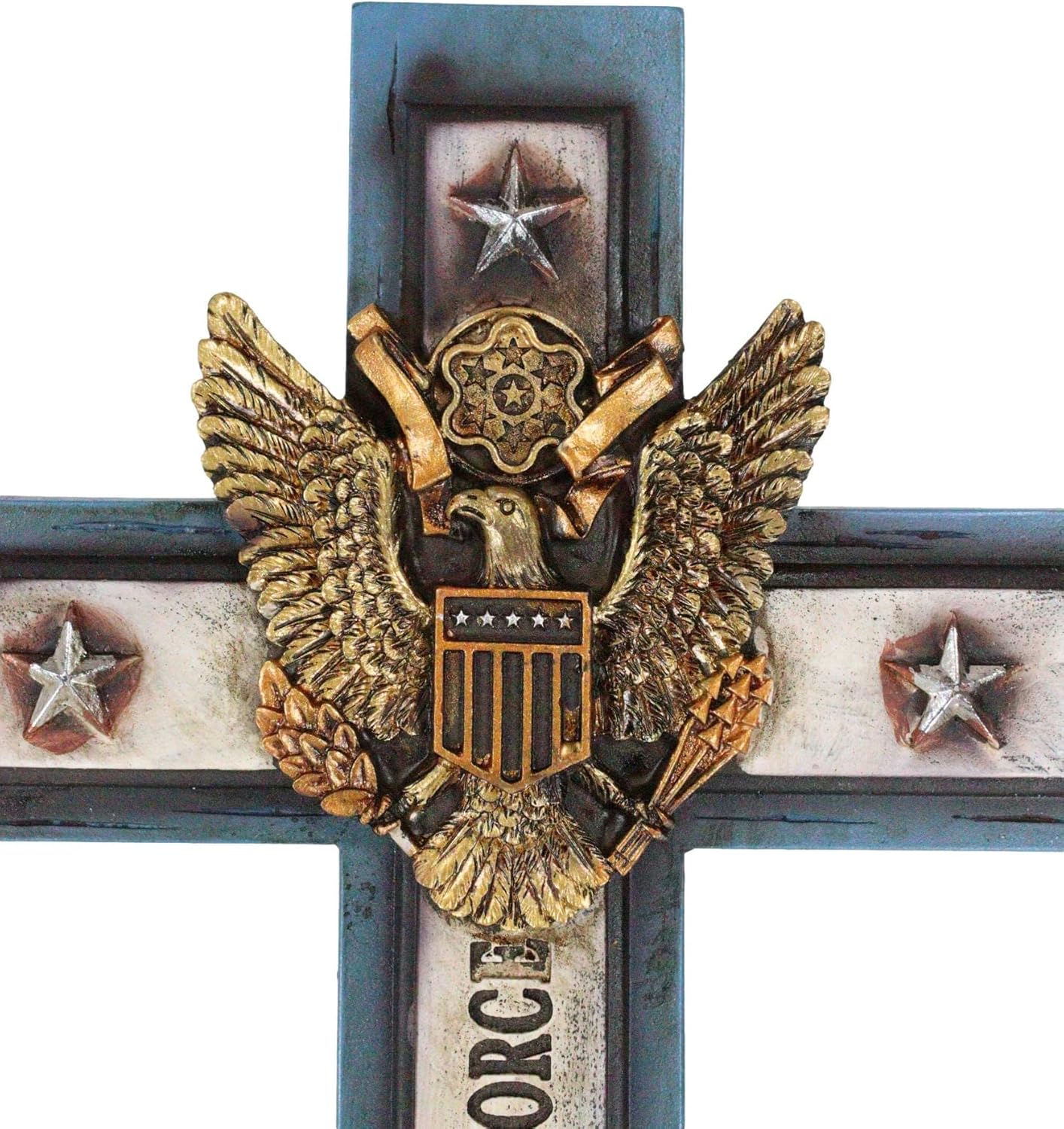 Bald Eagle Air Force Wall Cross Sculpture