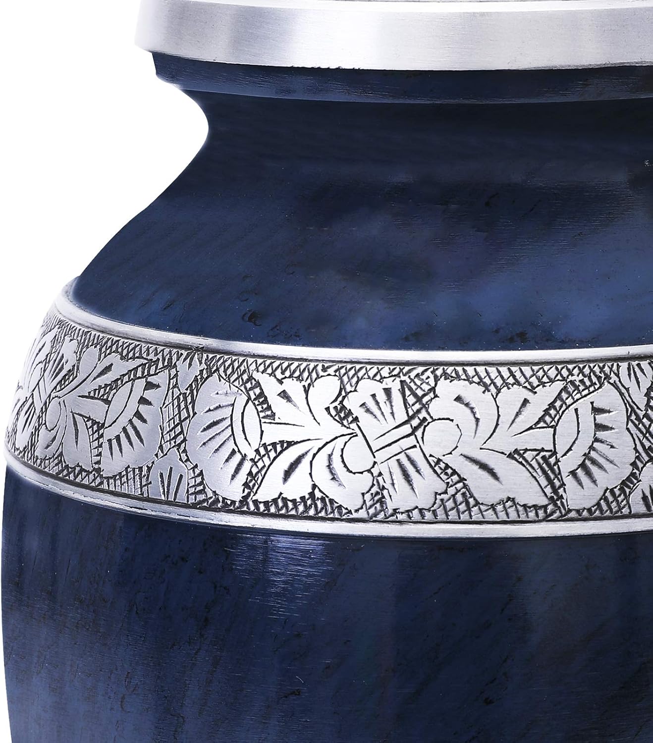 GSM Brands Cremation Urn with Blue Design and Extra Large Capacity