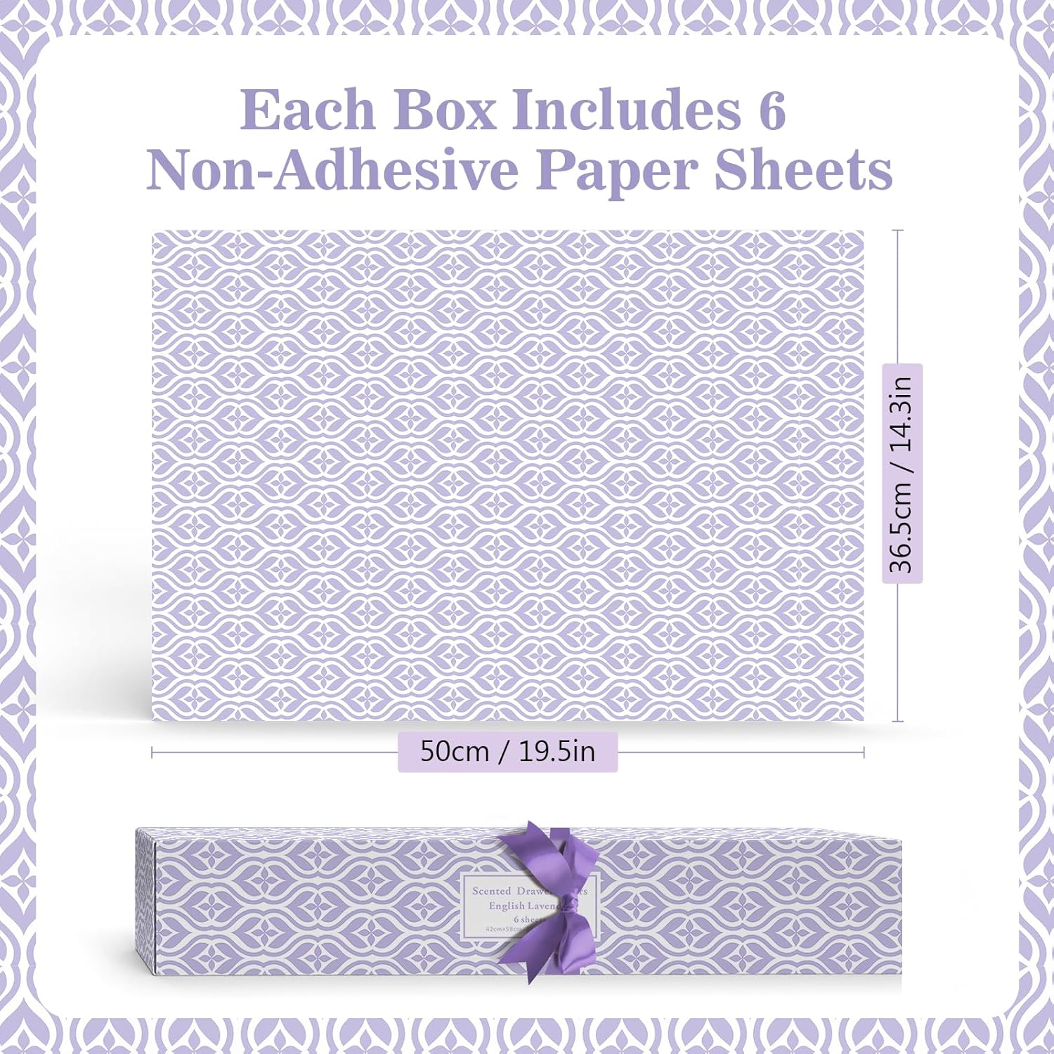 SCENTORINI Lavender Scented Drawer Liners 6 Sheets
