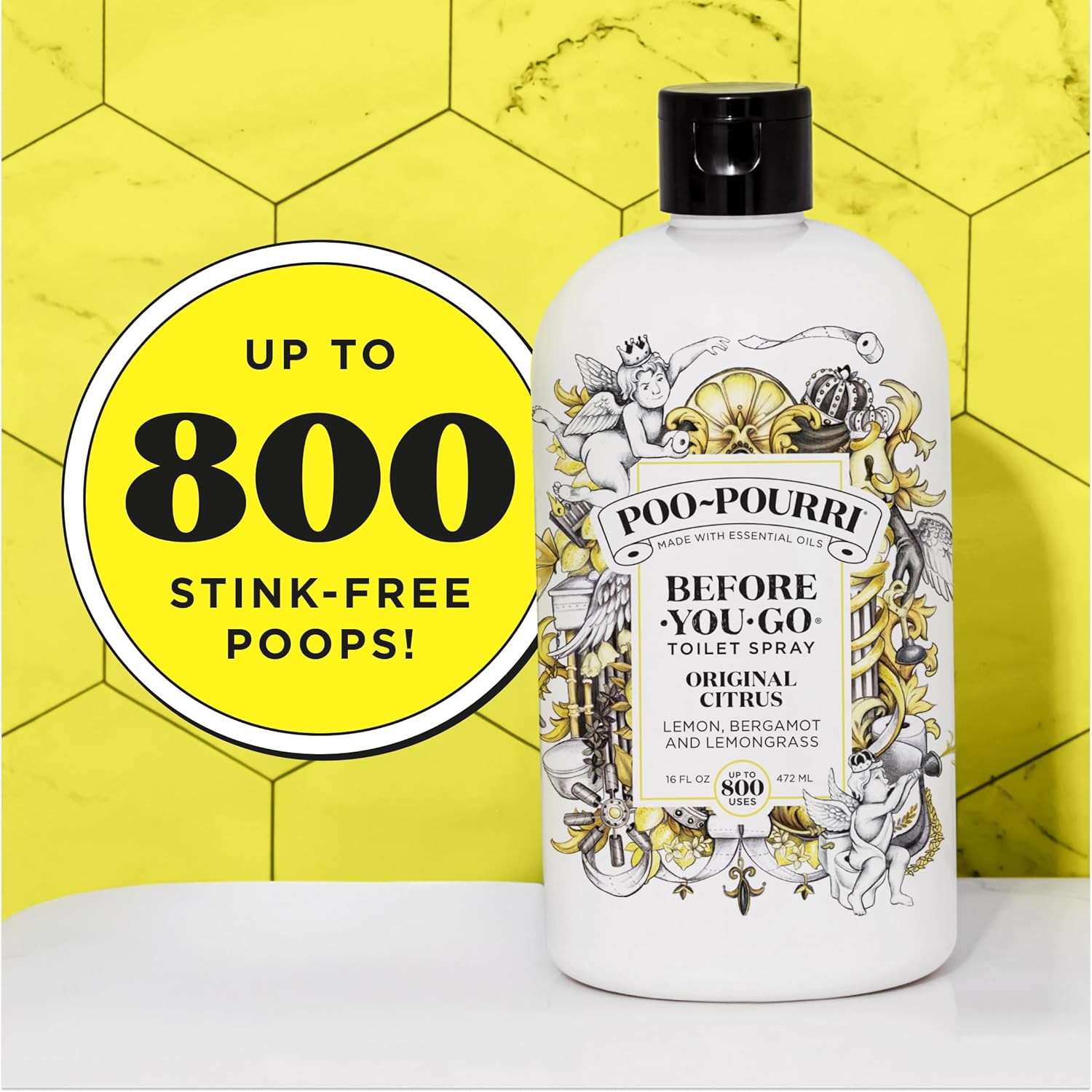 Poo-Pourri Before-You-Go Toilet Spray 16 Fl Oz Original Citrus