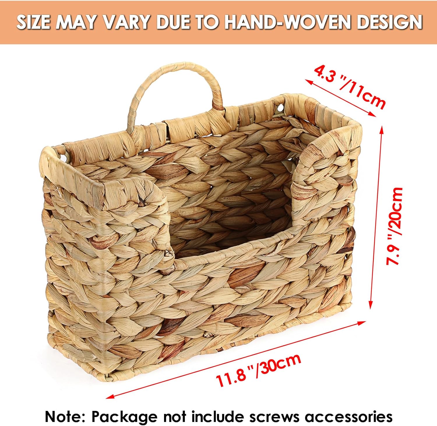 BTSKY Woven Hanging Magazine Holder with Handle