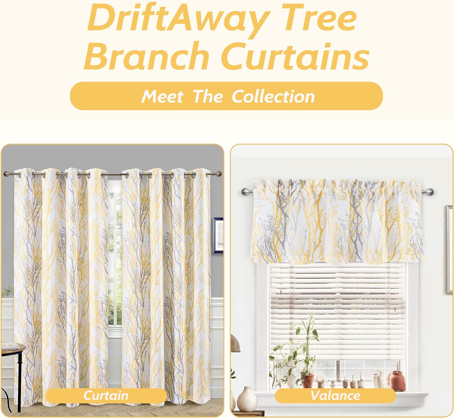 DriftAway Tree Branch Valance 52x18 with Header