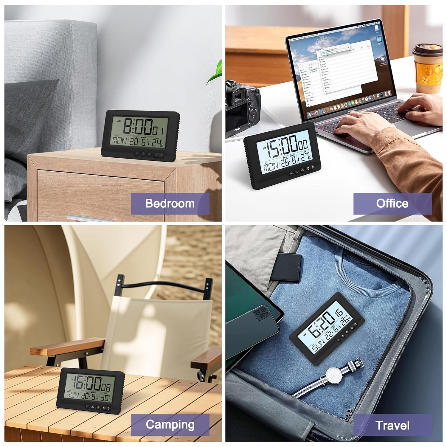 OQIMAX Travel Alarm Clock With 5s Backlight