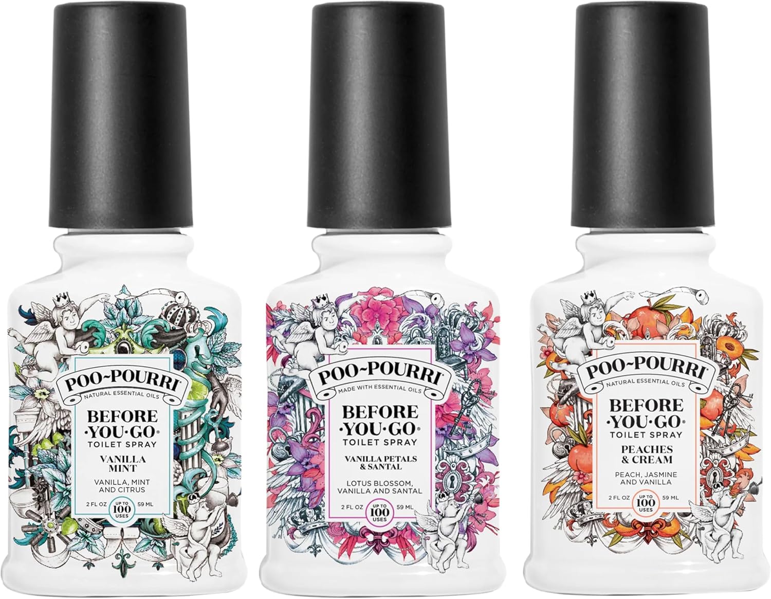 Poo-Pourri Toilet Spray Set 3 Bottles 2 Ounces