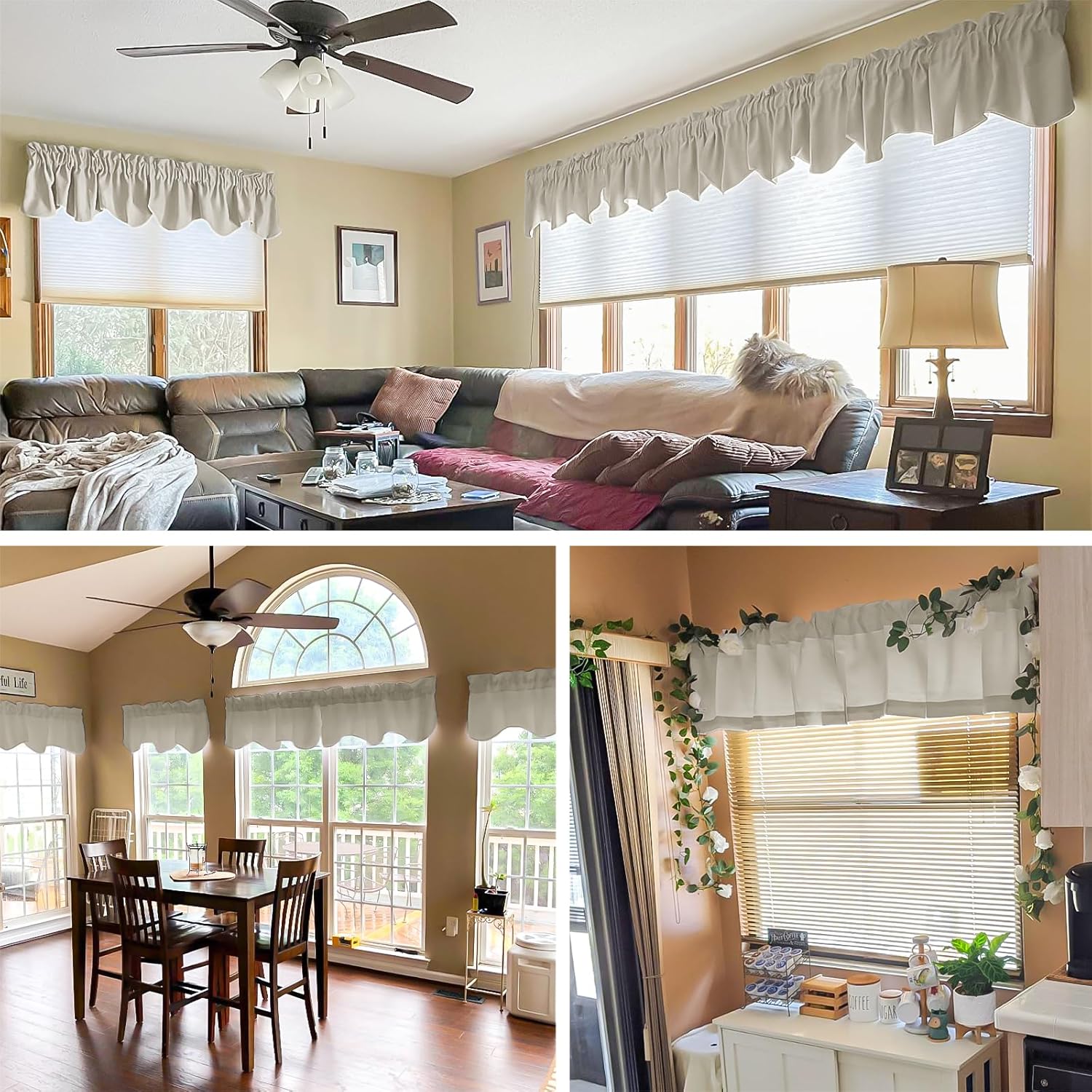 4 Panels Blackout Curtain Valances for Windows