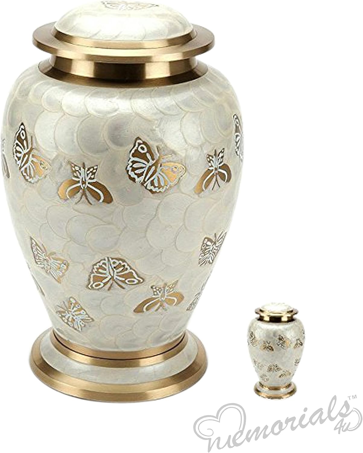 Golden Butterfly Cremation Urn Set for Human Ashes